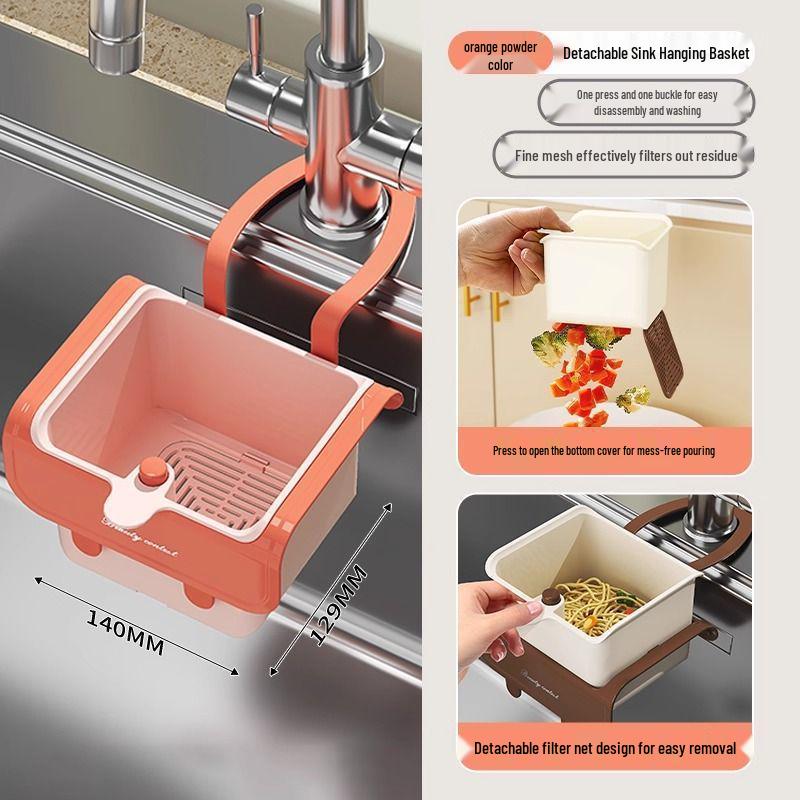 Cream Wall-Mounted Kitchen Sink Food Filter Net
