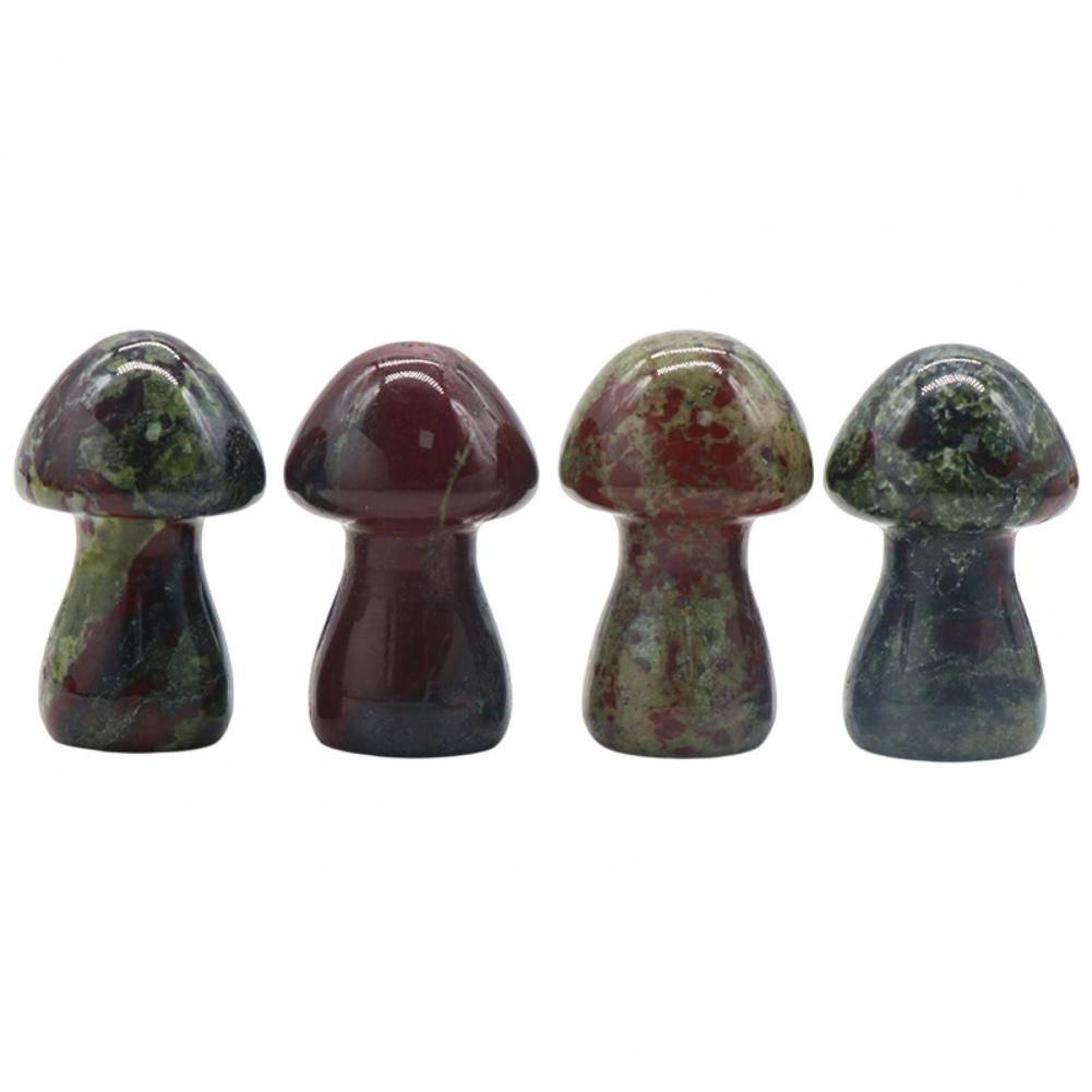 Mushroom Figurine Carved Nice-looking Clear Texture Smooth Edge Mushroom Micro Ornament DIY Faux Crystal Mushroom Figurine