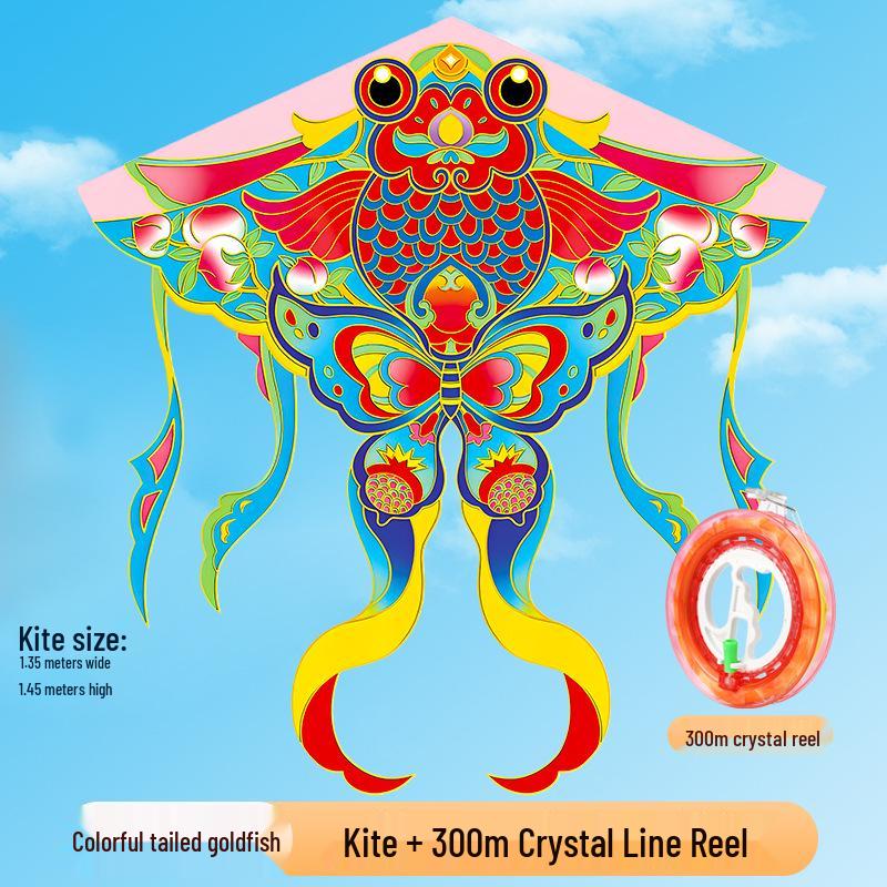 2026 Ancient-Style Goldfish Kite: Easy-Fly, Colorful Tail - Perfect for Kids, Adults, Light Breezes & Decorative Photography