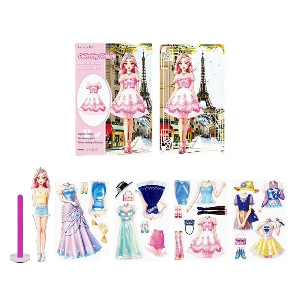 Dress Up Paper Doll Magnets Kreative Prinzessin Dolls Dress Up Paper Puzzles Set | Pretend Princess Magnetisches Spielset für Mädchen