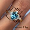 Huitan Noble Fancy Women Ring Gold Color/CopperColor Wedding Engagement Accessories Inlaid Shining Blue CZ Trendy Jewelry Gift