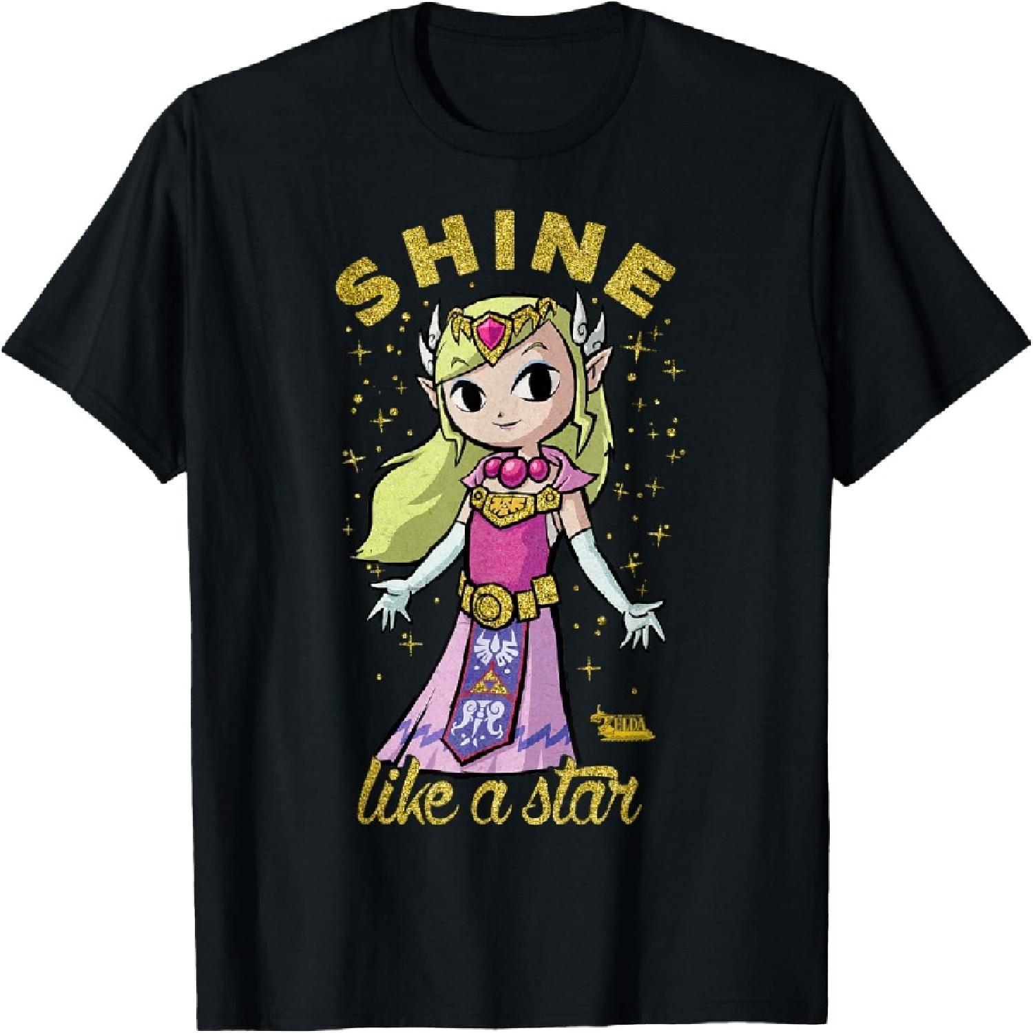 Nintendo Zelda Shine Like A Star Sparkle Graphic T-Shirt T-Shirt S