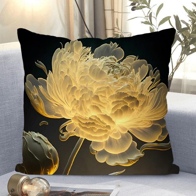 Fantasy Flower Pattern Decorative Pillowcase Living Room Bedroom Square Cushion Pillowcase