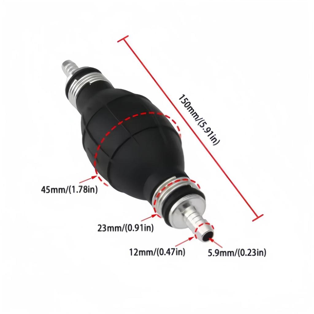 Gumová hliníková manuální palivová pumpa Ruční primer Olej Benzín Nafta Pumpa pro přenos kapalin 6mm/8mm/10mm/12mm