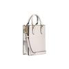 Coach N/S 14 Massivgold Logo Namensschild Beschläge Kieselsteinleder Tragetasche Einkaufstasche Schulter Crossbody Handtasche Mini Damen-Tote Weiß CJ500-IMCHK