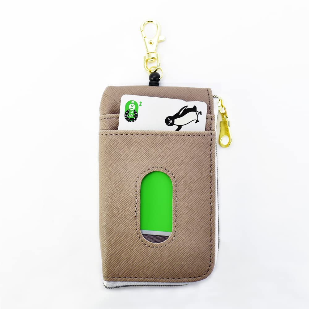 Key Case Pass Case Pass Case Card Case with Reel Synthetic Leather Compact Boys Unisex School Commuting Travel Adults High School Students Children
