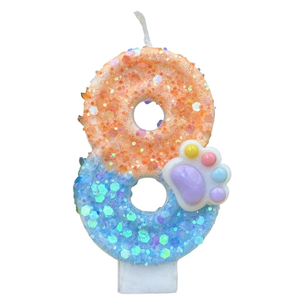 Gradient Glitter Birthday Candle, Cake Topper Decoration With Sturdy Pick, Safe Burning For Birthday Parties, Anniversaries & Celebrations,