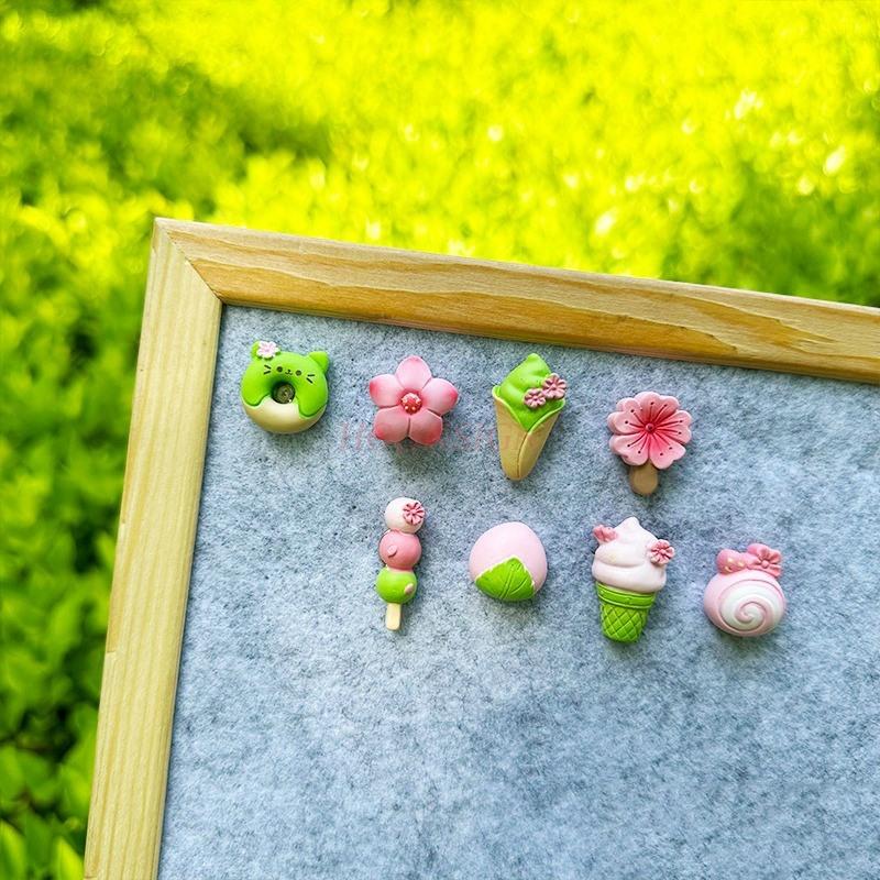 8pcs Creative Push Pin Snacks Dafu Soft Wooden Board Felt Photo Wall Message Board I-shaped Nails