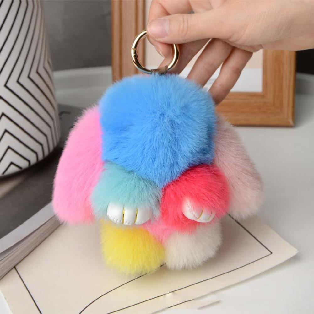 

Fashion Play Dead Rabbit Doll Fluffy Plush Rabbit Pendant Rabbit Fur Keychain Children s Toys Style D