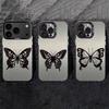 Minimalist Butterfly Fashion Trend Phone Case For iPhone 17,16,15,14,13,12,11 Plus,Pro Max,XS,Colored Silver Phone Case