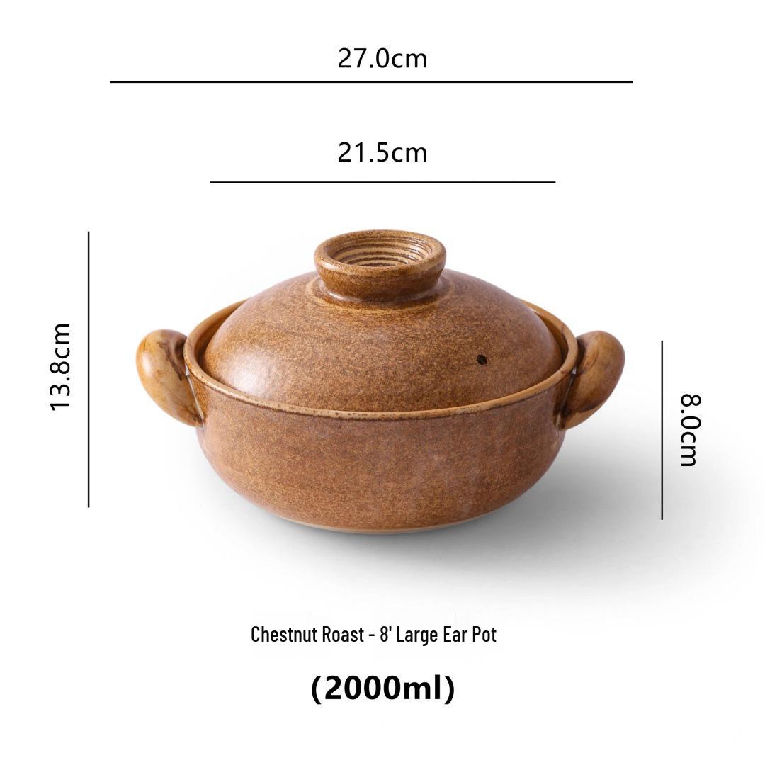 Grass Valley High-Temperature Resistant Clay Pot for Stove - Durable, Crack-Free Ceramic Sand Pot for Stewing and Soups