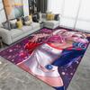 Harley-Quinn Cartoon Area Rug Large,Clown Girl Carpet Rug for Living Room Bedroom Decoration,Kitchen Bathroom Non-slip Floor Mat