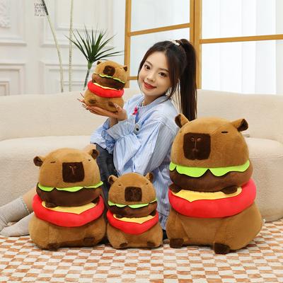 Burger Capybara Doll Cute Burger Kapibara Plush Toy Birthday Gift Exchange