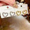 Geometric Heart Earrings: Retro Light Luxury Design for Women