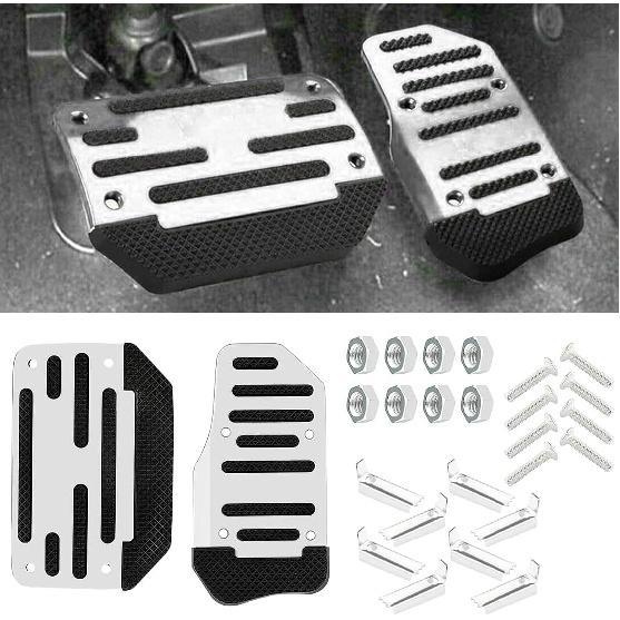 2PCS Non-Slip Car Pedal Covers, Automatic Transmission Gas Pedal Brake Pedal Cover, Aluminum Alloy Pedal Pads for Safe Driving, Car Replacement