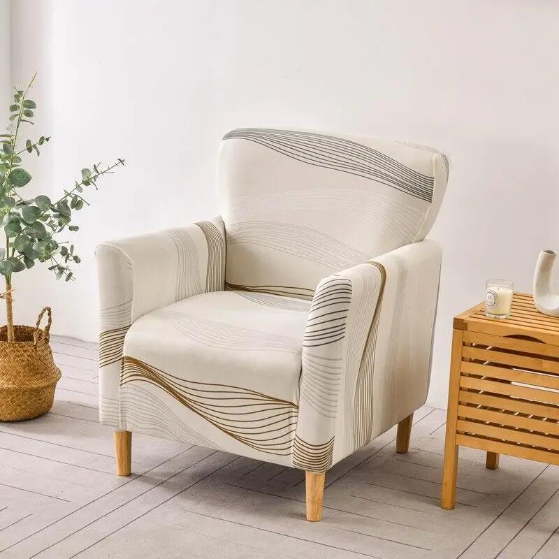 Floral Stretch Chair Cover Sofa Single Armchair Slipcover Highbackrest Protect Living Room Furniture Protector Home Decoration