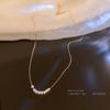 Korean Simple Pearl Geometric Necklace Women's Fine Chain Niche Light Luxury Collarbone Chain Cold Wind Temperament Versatile Neck Chain Women