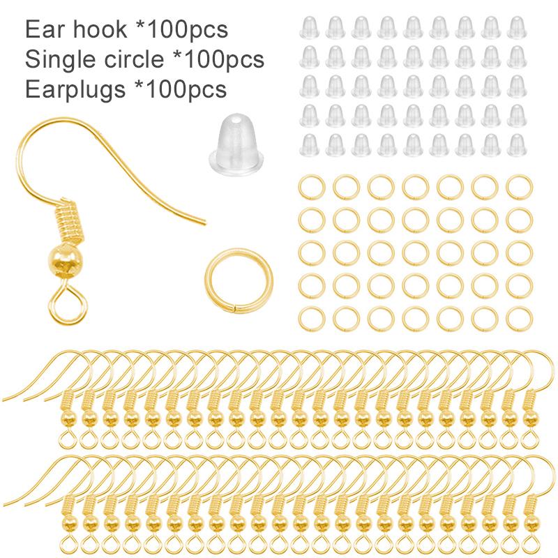 Earrings Kit Handmade DIY Jewelry Pendant Basic Accessories Big Ear Hook Blockage Single Circle for Earring Making Repair TMZ