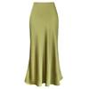 Elegant Silky Satin Fishtail High-Waist Midi Skirt