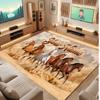Horse Theme Soft Crystal Velvet Rug Custom Name & Text Print Non Slip Floor Rug for Bedroom Living Room