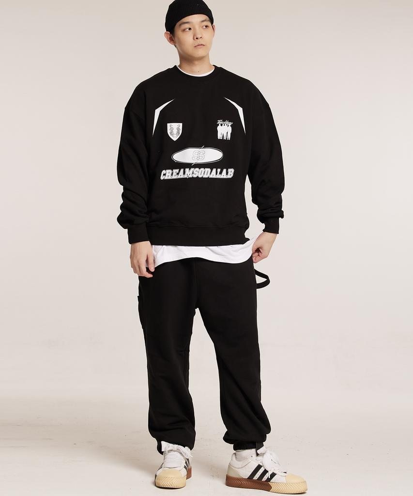 CREAM SODA LAB Crsdel Teamplay Sweatshirt Black White