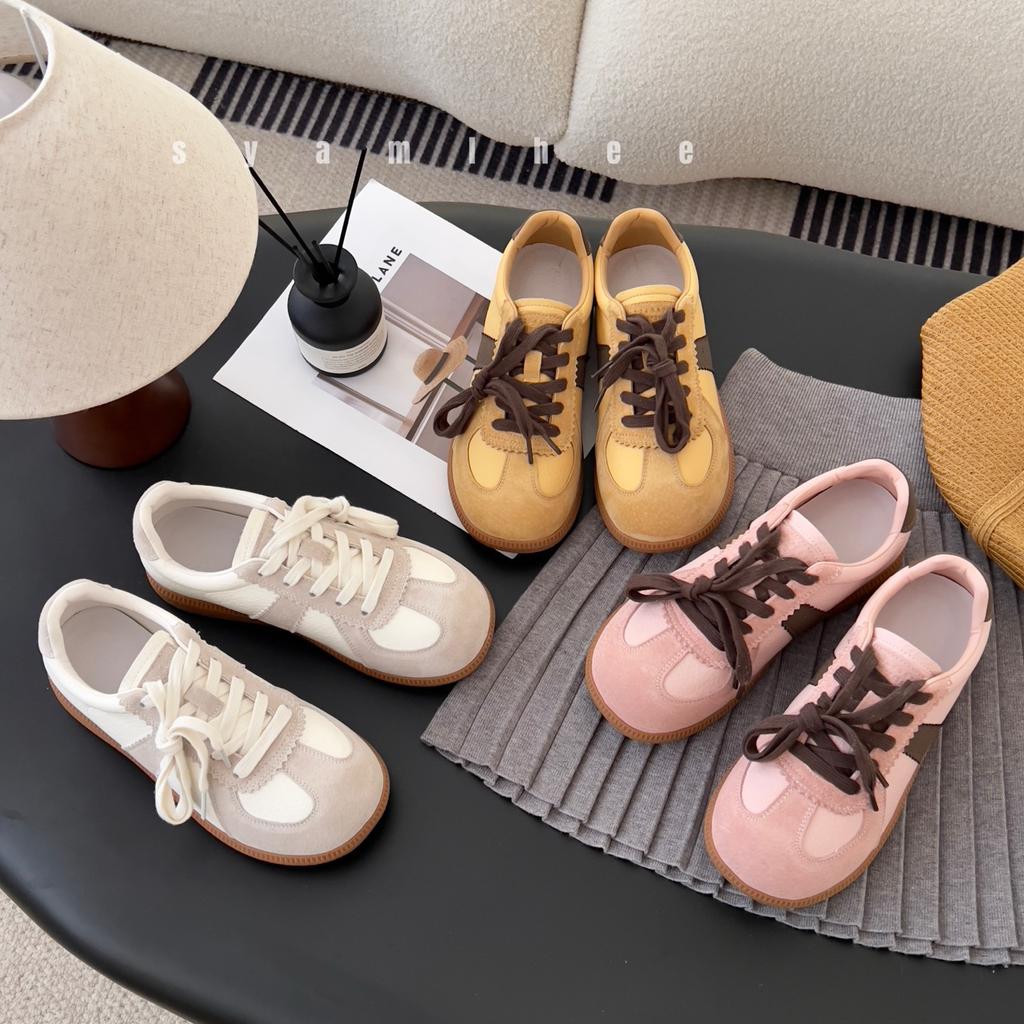Thick-soled big-head retro women's shoes New sports and leisure shoes Round head lace-up board shoes