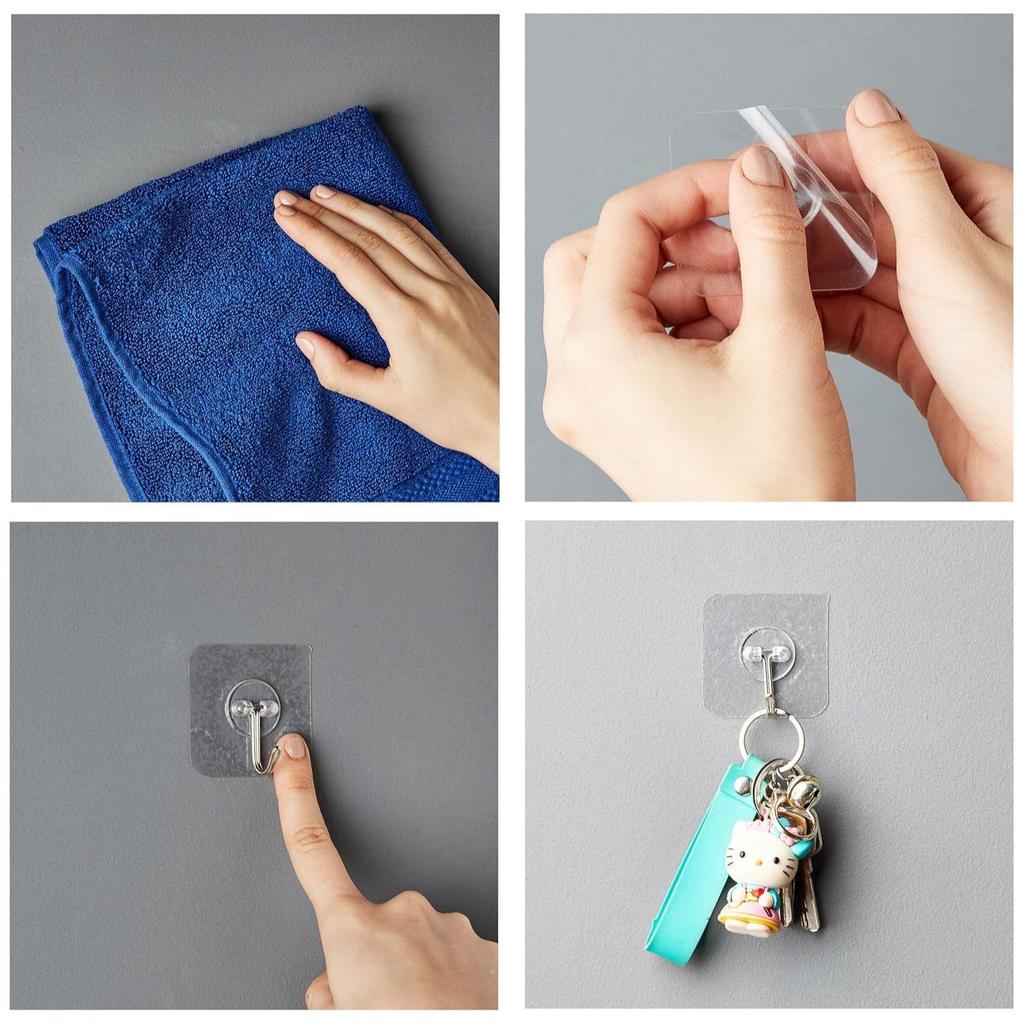 Stainless Steel Heavy-Duty Adhesive Wall Hooks|for Hanging Clothes, Hats, Keys, and More|Bathroom & Bedroom Hooks