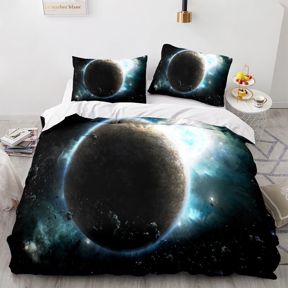 Earth Beding Set Single Twin Ful Quen King-Sized Dimensionsd Dimensions Universe Planet Bed Linen Set Aldult Kid Bedrom thre-piece suits 3D Pri