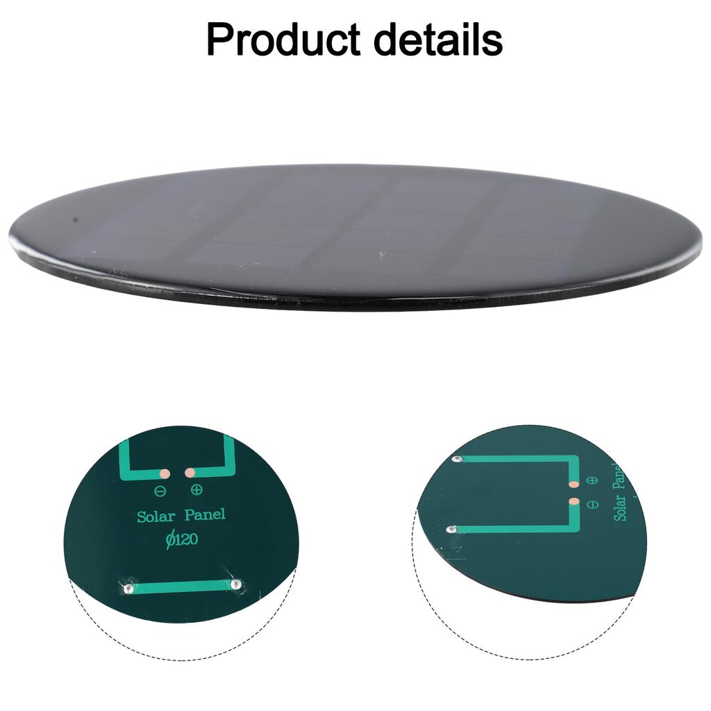120 Mm Solar Panel Lightweight Solar Panel Outdoor Usage Sustainable Energy Source Optimal Light Absorption Portable Solar Power