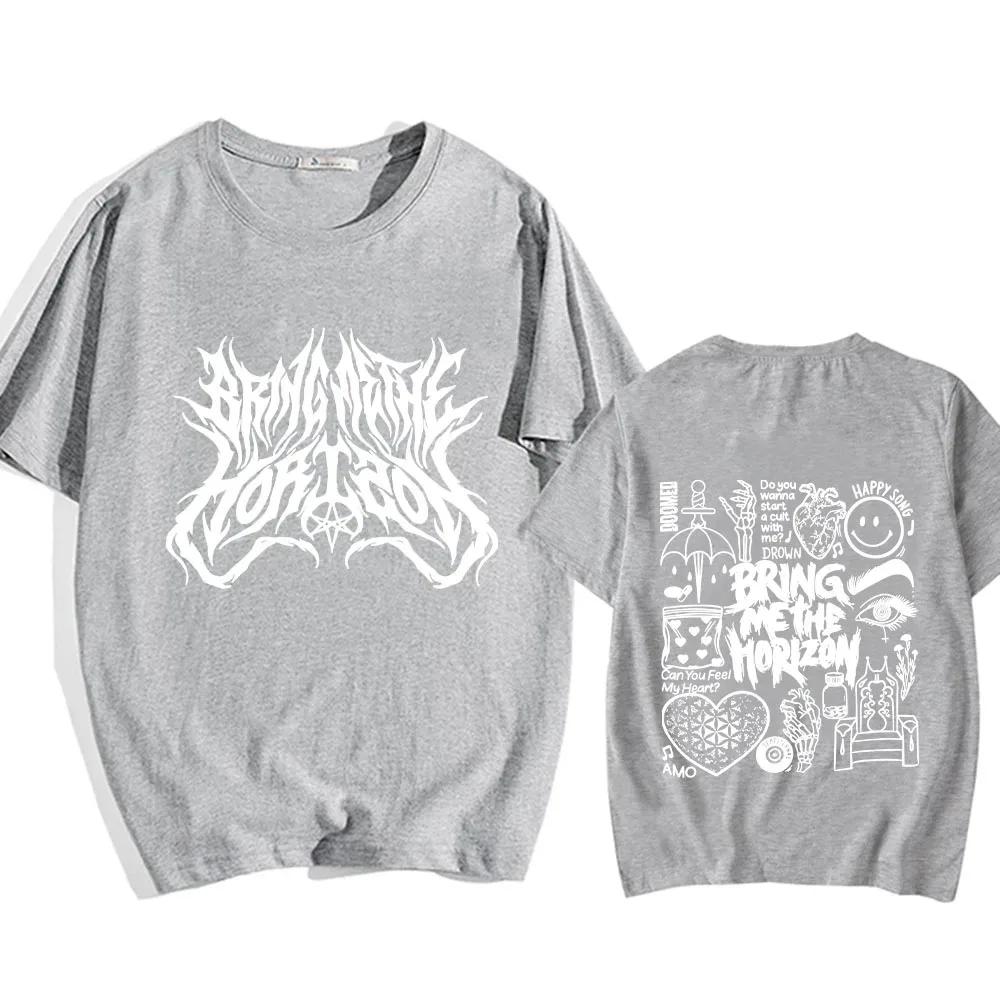 

Летняя хлопковая футболка BMTH BringMe TheHorizon, хлопковая футболка с графическим принтом и круглым вырезом, Ropa Mujer, повседневная одежда S