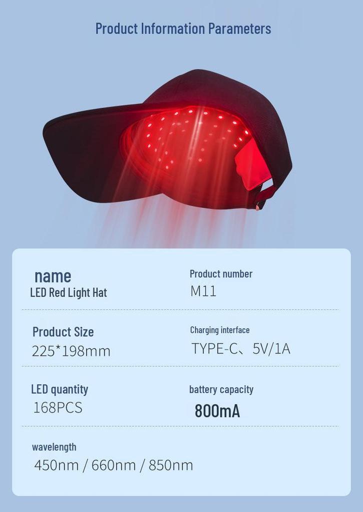 Infrared Light Hair Care Cap: Adjustable, Portable LED Device for Hair Growth Therapy