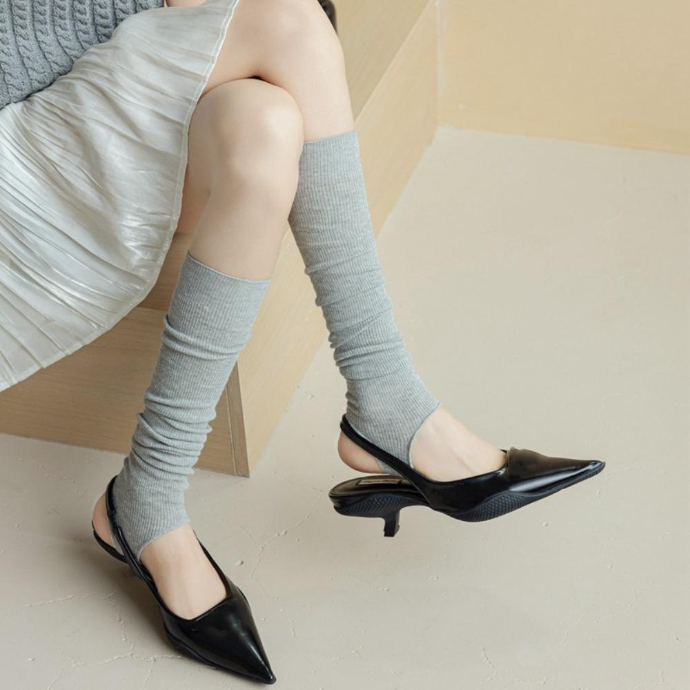 Chaussettes hautes fines unies Chaussettes hautes mode pour femmes Dames