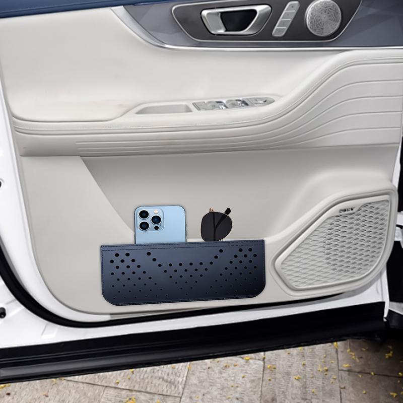 Car Phone Pocket Leather Car Pocket Pouch Multifunctional Car Side Pocket Organizer Leather Adhesive Car Pocket Pouch For Cell United States