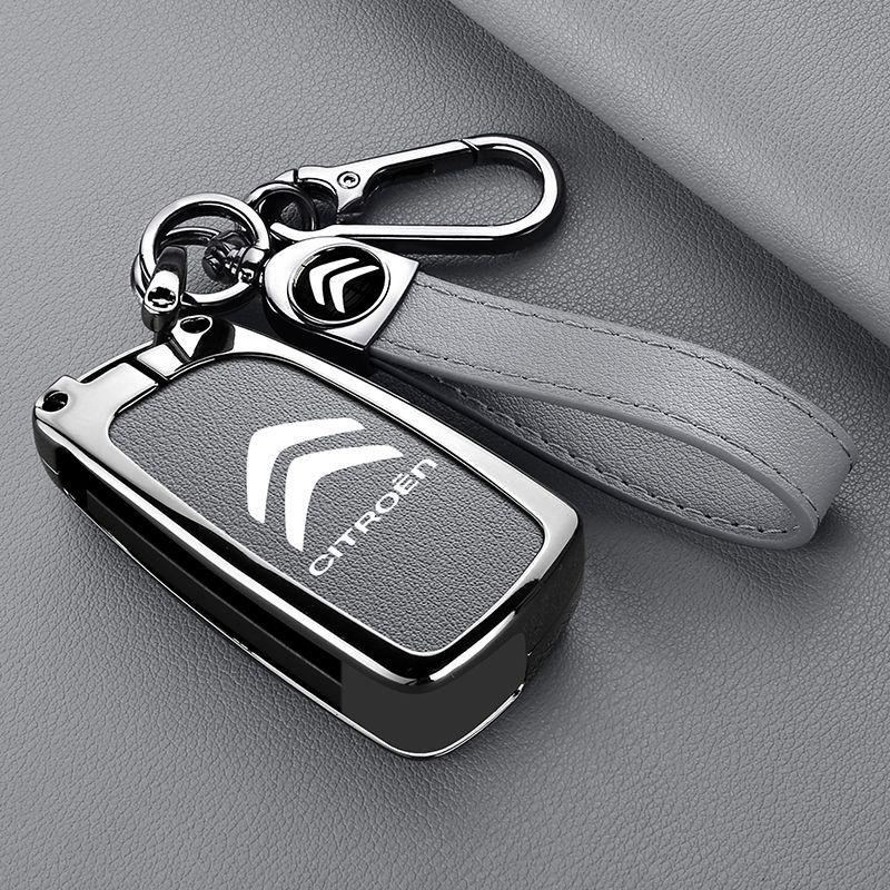 Leather Car Key Holder Car Keychain Bag Organizer Car Key Case For Citroen C1 C2 C3 C4 C5 C6 C8 C4L C3L C3-XR PICASSO Aircross