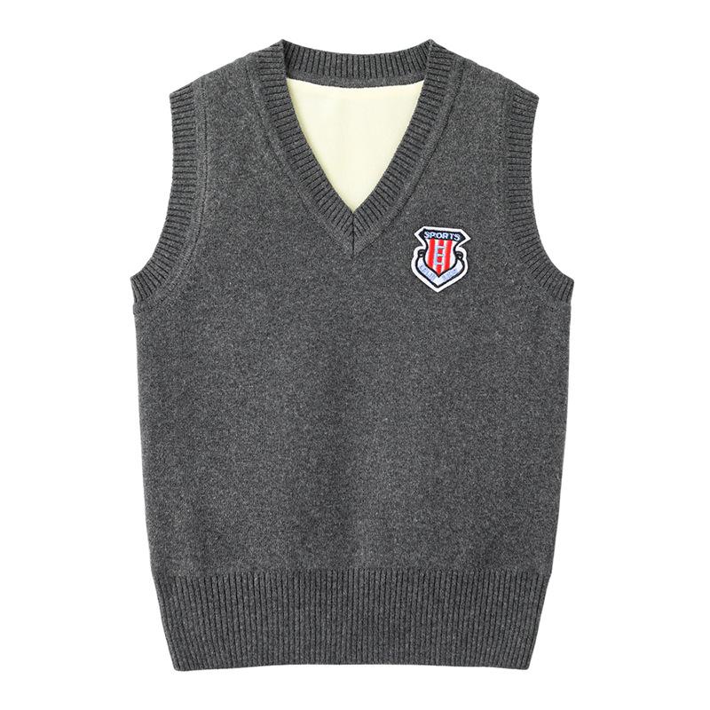 Parent-child Clothing for Boys and Girls, Sweater Vest, Warm Fleece Knitted Vest, Autumn and Winter Thickened Vest