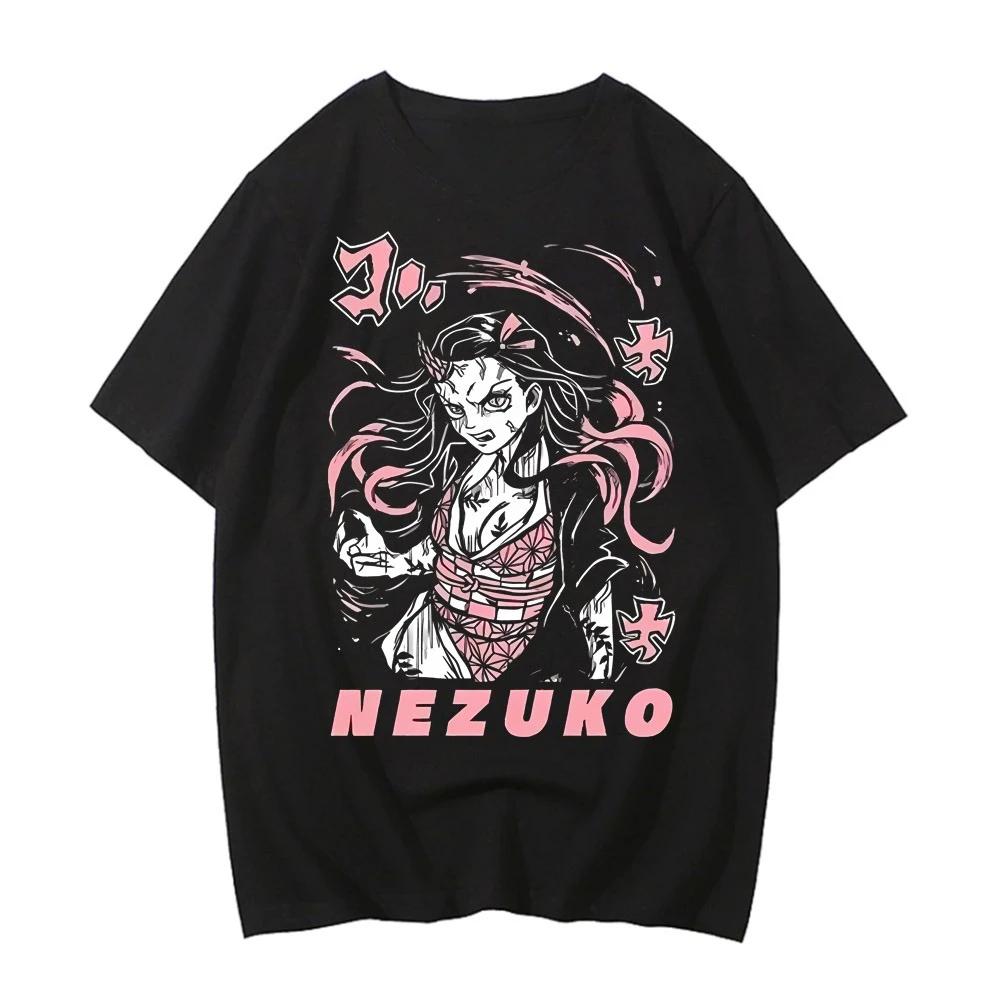 Japan Anime Demon Slayer Graphic Print T-shirt Men Women Loose Casual Oversized Cotton Comfortable Soft Top Streetwear Harajuku Fashion Summer New Tee