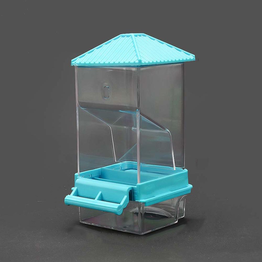 

Прозрачная автоматическая кормушка для птиц, акриловая подвесная кормушка для попугаев, аксессуары для клеток для птиц синий