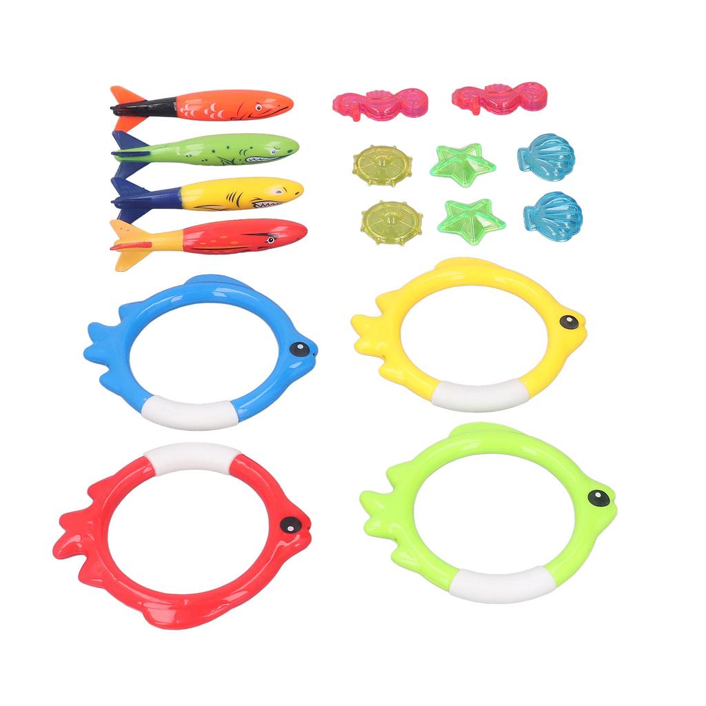 Torpedos Swim Sinking Set Seahorses Fish Rings Underwater Swimming Pool Toy for Children Kids