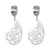 LIKGREAT Boucles d'oreilles Musulmanes Allah Forme d'ailes Boucle d'oreille Islamique Musulman Ayatul Kursi Arabe Acier Inoxydable Bijoux Cadeau pour Femmes