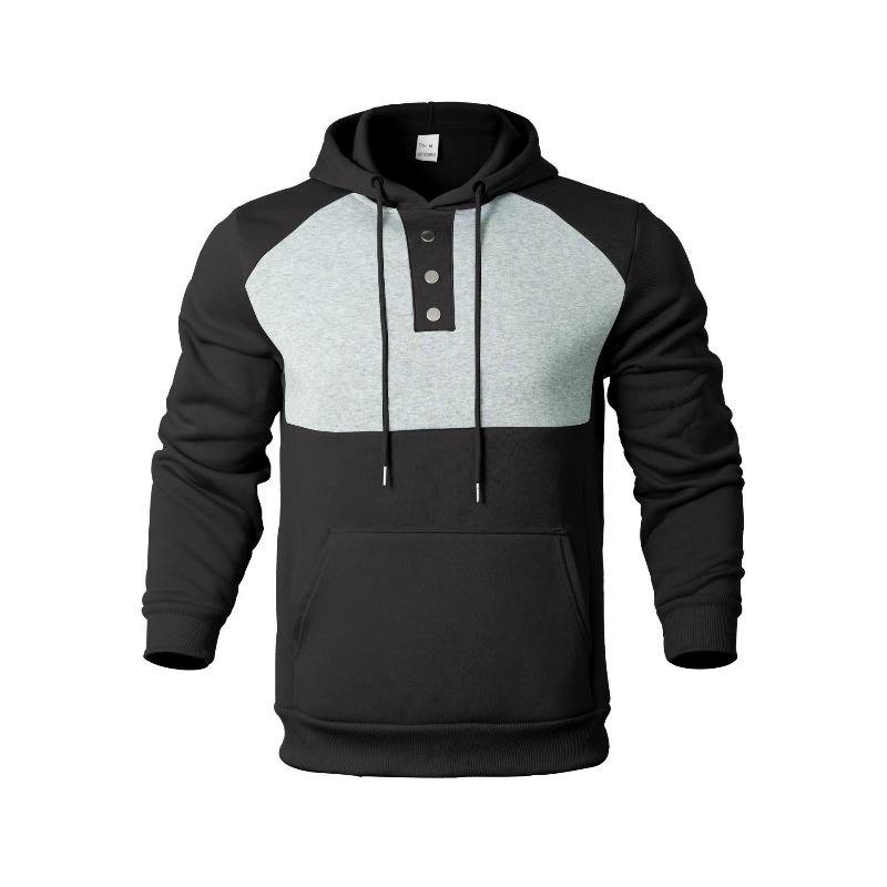 25 Men's Wholesale Spot European and American Spring and Autumn Light Ripe Casual Loose Hooded Button Jacket Men's Sweater