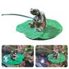 Fishing Turtle Statue Resin Angler Turtle On Lotus Leaf Ornament Floating Animal Sculpture for Fish Tank Aquarium Pond