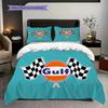 Gulf Brand Logo Three-piece set (1 * duvet cover + 2 * pillowcase, without core) 2D Flat Soft and comfortable Duvet cover and pillowcase Bedding set