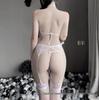 Linlinting Spitzenstrumpfband Dessous-Set: Sexy Uniform im europäischen und amerikanischen Stil mit Schrittloser Panty