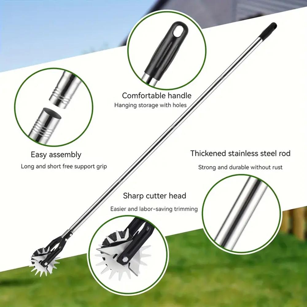 Saw-Tooth Wheeled Manual Lawn Edger With Non-Slip Handle Detachable Gardening Tools Lawn Trimming Tool For Home Lawn Landscaping