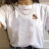 Korean Style Casual Short-Sleeved T-Shirt for Women Spring/Summer Cartoon Panda Print Loose Base Shirt Polyester Fabric