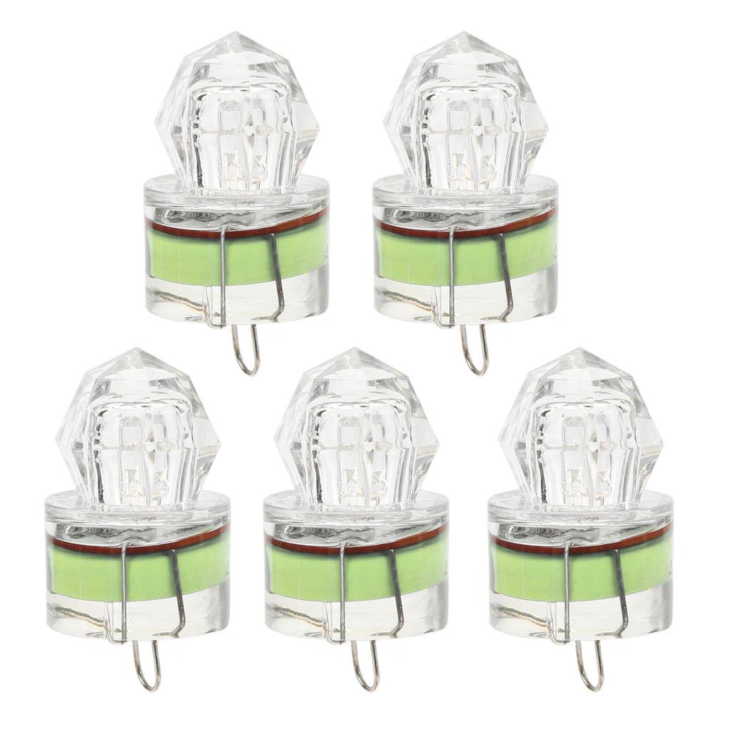 5Pcs Fishing Lure Light Diamond Shape LED Corrosion Resistance Auto Open Flashing Bass Lure Light