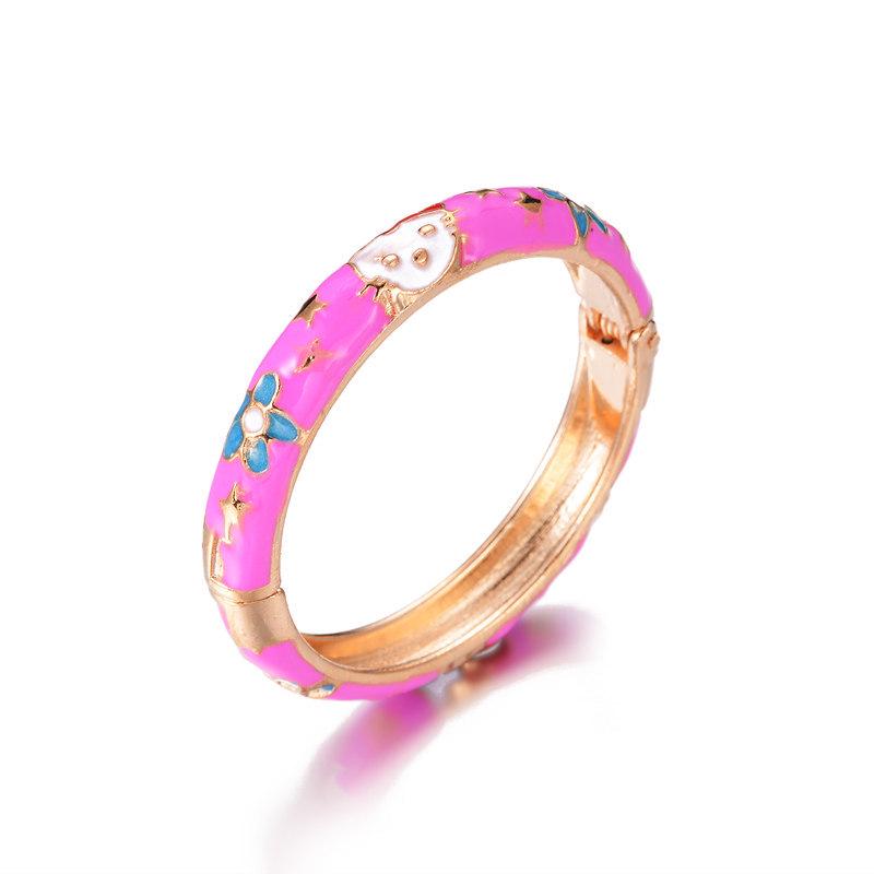 Beijing Enamel Cloisonné Children s Bangles: Ethnic Style Openwork Bracelets, Ideal Small Gifts
