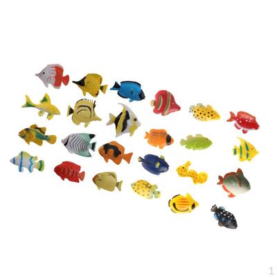 24-piece Plastic Marine Animal Fish Model Educational Fillers