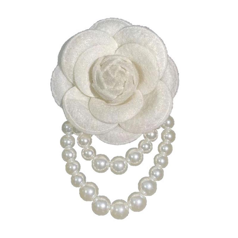 Imitation Perle Hochzeit Handgelenksblume Corsage Armband Braut Brautjungfer Stoff Kamelie Brosche Anstecknadel Handblume Schnalle Anstecknadel