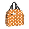 Black and White Polka Dots Lunch for Women | Portable Insulated Thermal Cooler Lunch Box Work School Travel Picnic Bags, Oxford